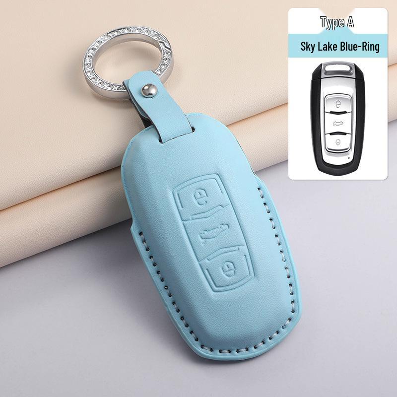 

Geely Car Key Case for Binyue, Boyue, Emgrand GL, Binrui, Borui, Xingrui, & Xingyue – Female Blue Design