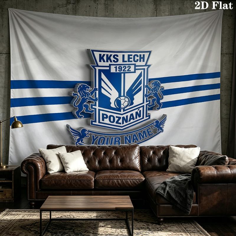 Custom Name Lech Poznan Printed Tapestry – Wall Hanging for Bedrooms, Dorms, and Home Decor