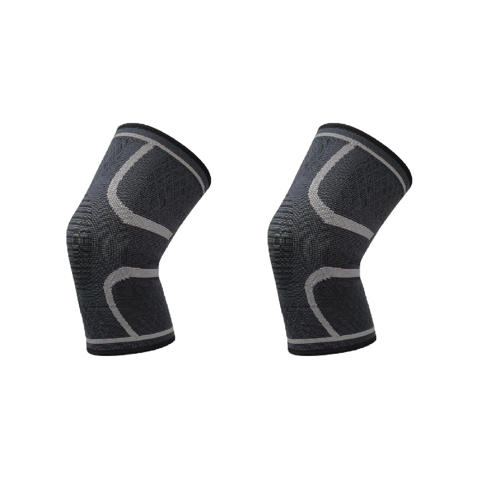 2PC Unisex Compression Knee Sleeve Support Running Basketball Lift Knee Pads L