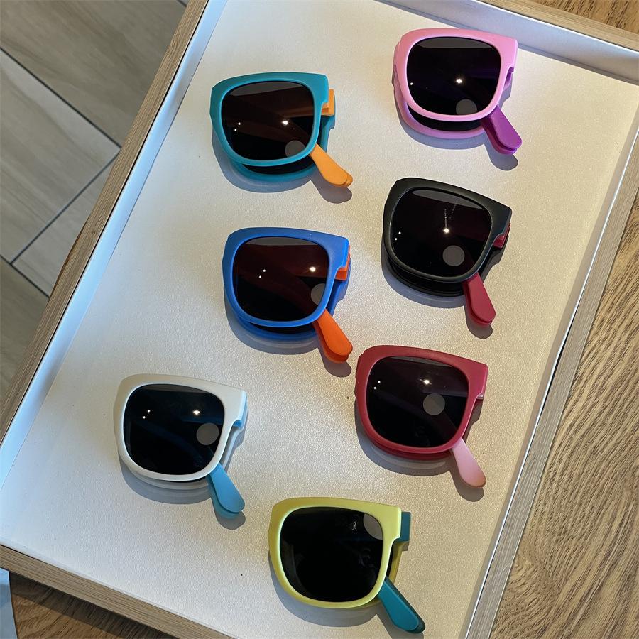 Children'S Square Frame Sunglasses Fold Sun Protection Glasses Simple And Versatile Fashion Trend New Eyeglasses Uv400