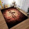 CSGO Themed Rug with Action Silhouette and Distressed Style Suitable for Use As an Anti-slip Game Mat for Living Room and Bedroom Sofas