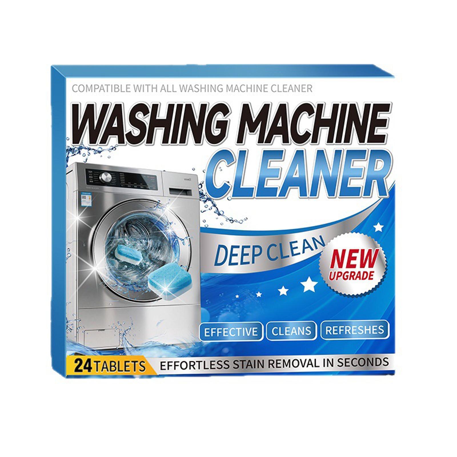Washing Machine Cleaner Tablets 24 Count Effervescent Cleaning Tablets for Deep Cleaning and Maintenance of All Washing Machines One Size