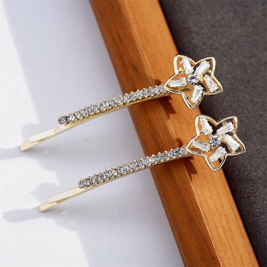 New Koreaanse Crystal Hair Clips Temperament Rhinestone Lichtmetalen Elegant Vrouwen Haar Accessoires Woord Clip Styling Tool