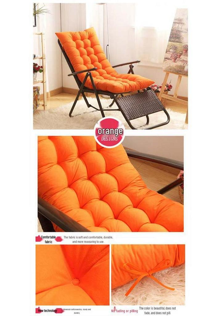 Autumn & Winter Flannel Rocking Chair Cushion - Thick, Double-Sided, Foldable Recliner Pad