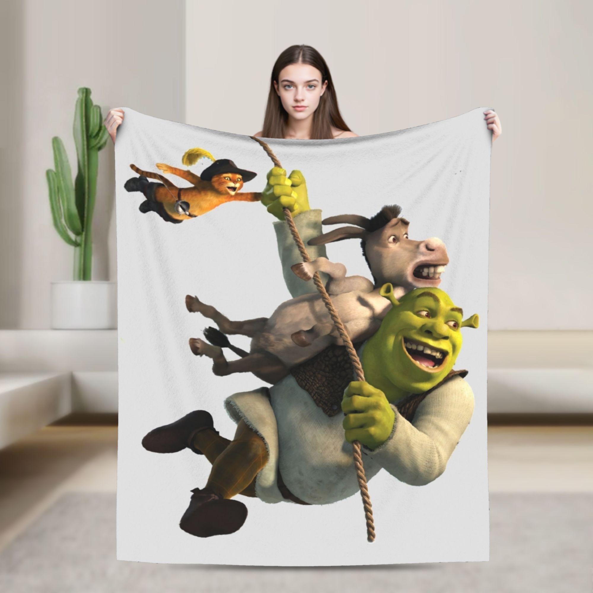 

Hey Shrexy Shreks Meme Flannel Blanket Creative Throw Blanket for Home 125*100cm Plush Thin Quilt 75x90cm