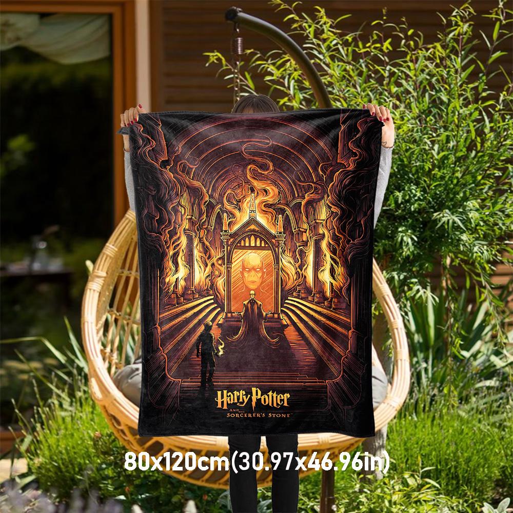 1pc Harry Potter,Sorcerer's Stone,Voldemort Outdoor Flannel Throw Blanket All Season Soft Warmth,Home Decor 1031205
