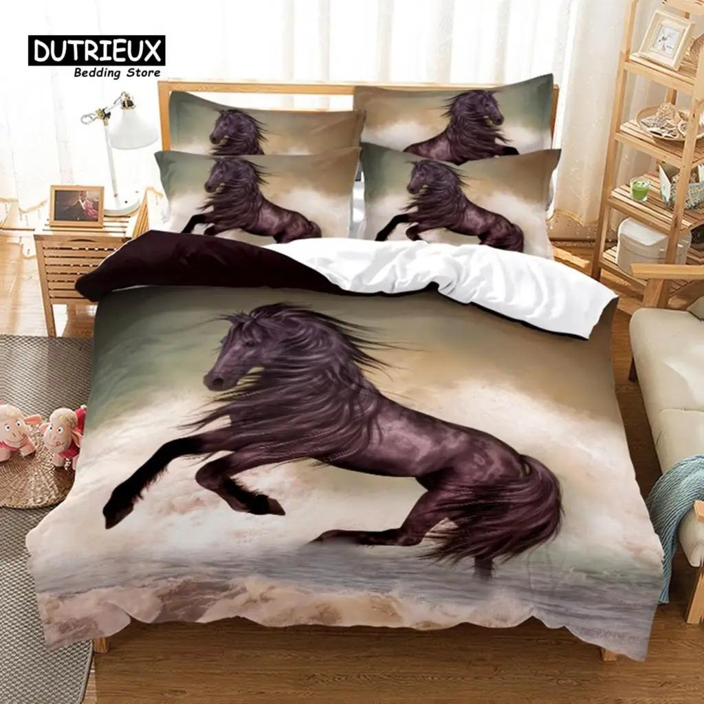 White Tiger Bedding Set 3Pcs Duvet Cover Soft Comfortable Breathable For Bedroom Guest Room Decor