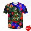 Summer Fashion 3D Printed Merry Christmas T-shirt Cute Shirt Santa Claus Pattern Men's T-shirt Street Wear T-shirt