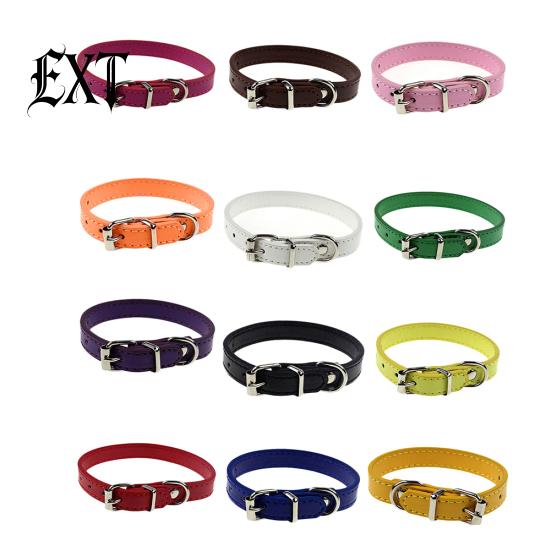 Kunstleder, reine Farbe, niedliches Halsband für Hunde, Haustiere, Katzen, Welpen, verstellbare Schnalle