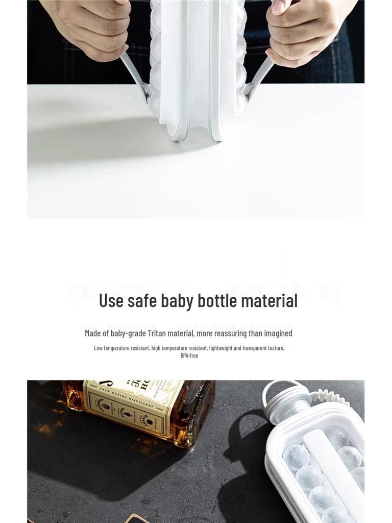 Ice Hockey Kettle: Dual Ice Cube Mold & Storage Box - Silicone Spherical Tray for Home Use