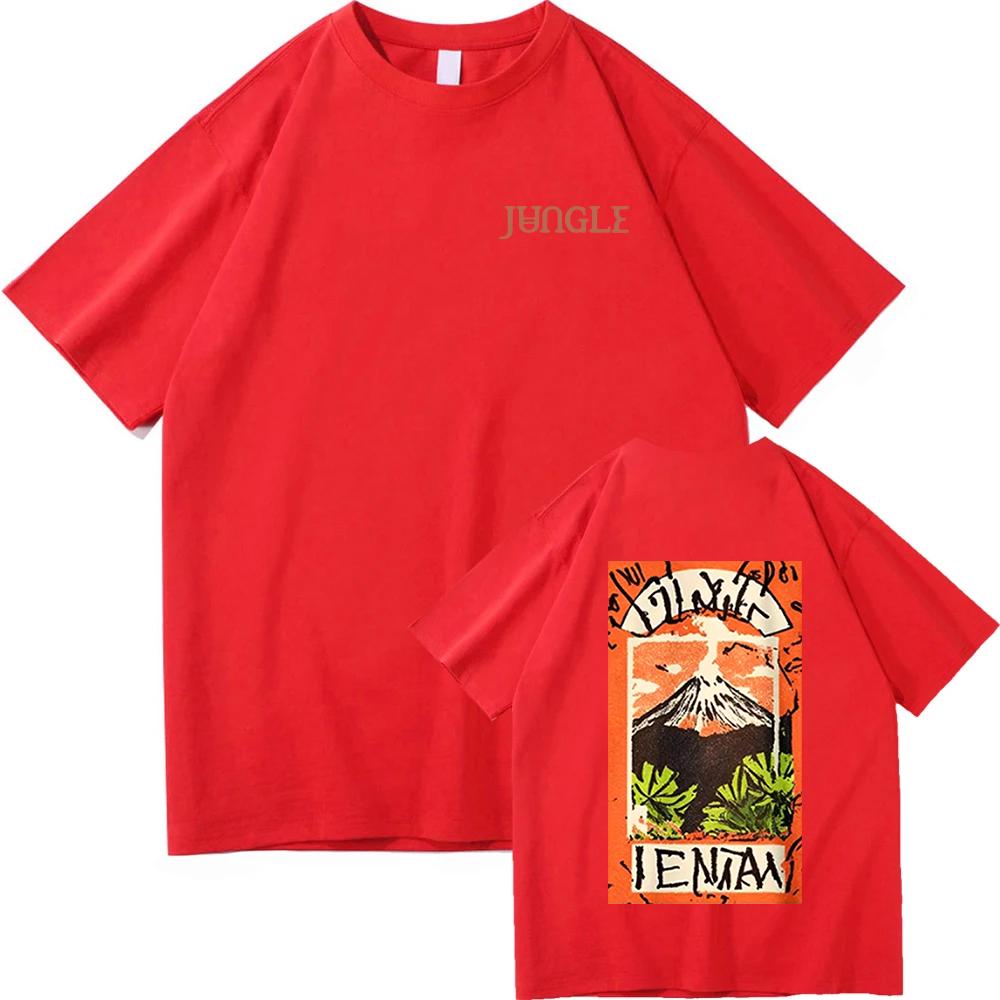 

Jungle Volcano Art TShirt Summer Short Sleeve Cotton Oneck Tshirts Fashion Loose Casual Hip Hop Streetwear Unisex Print Merch S