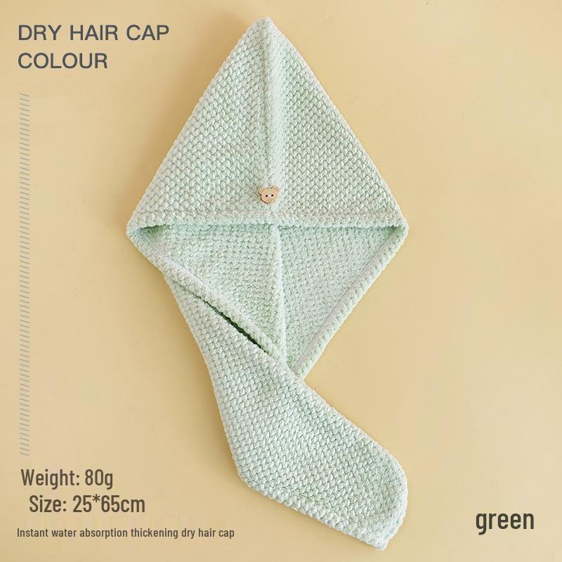 Thickened Double-Layer Coral Fleece Quick-Dry Hair Cap for Women, Water-Absorbent and Customizable with Logo