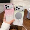 2 In 1 Shockproof Phone Case with Magnetic Wireless Charging for iPhone 17 16 15 14 13 12 Anti-yellowing Macaron Gradient Color Case Cover for MagSafe