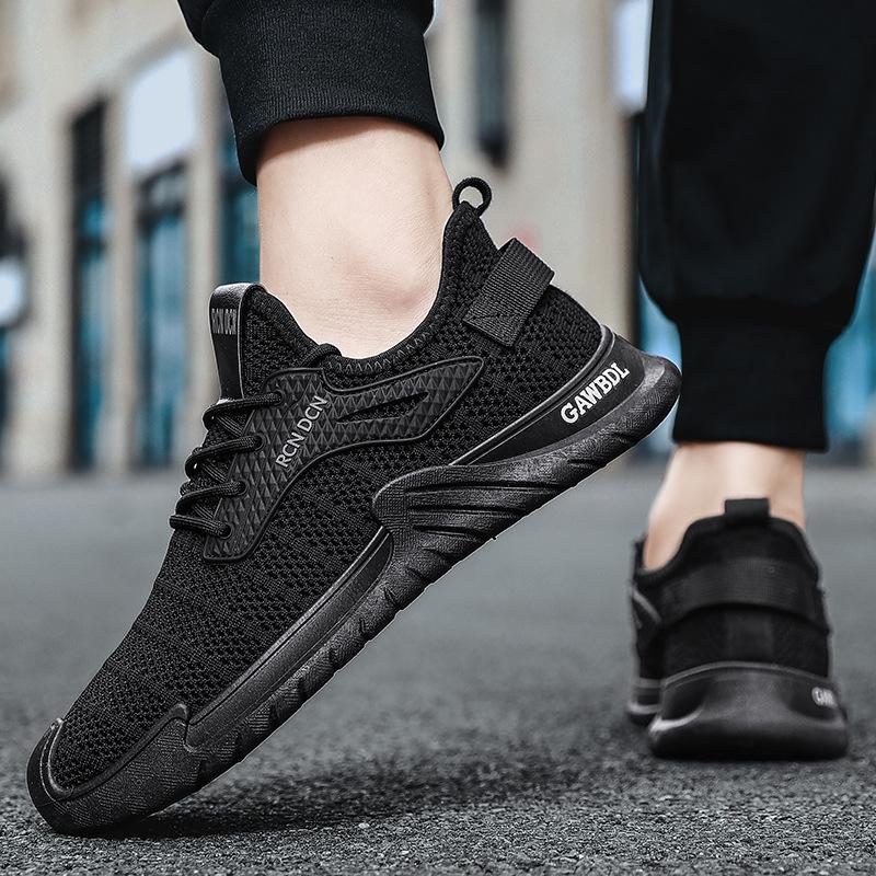 Flying Woven Sports Men's Shoes 2024 Summer New Thin Low-top Lace-up Outdoor Travel Mountaineering Breathable Casual Shoes