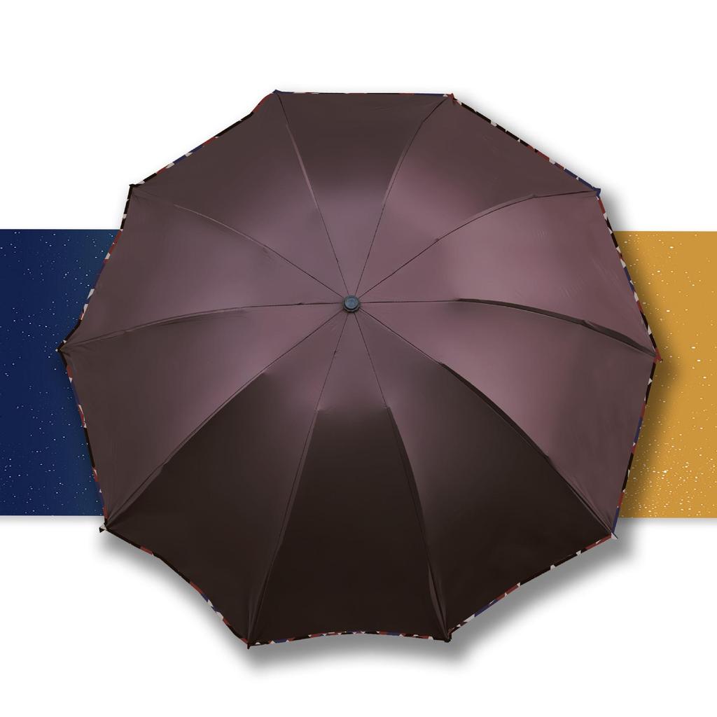 Extra Large Black Glue Edge Business Umbrella - 10 Ribs, British Style, Rain & Sun Protection, Customizable Logo, Perfect for Gifting & Advertising