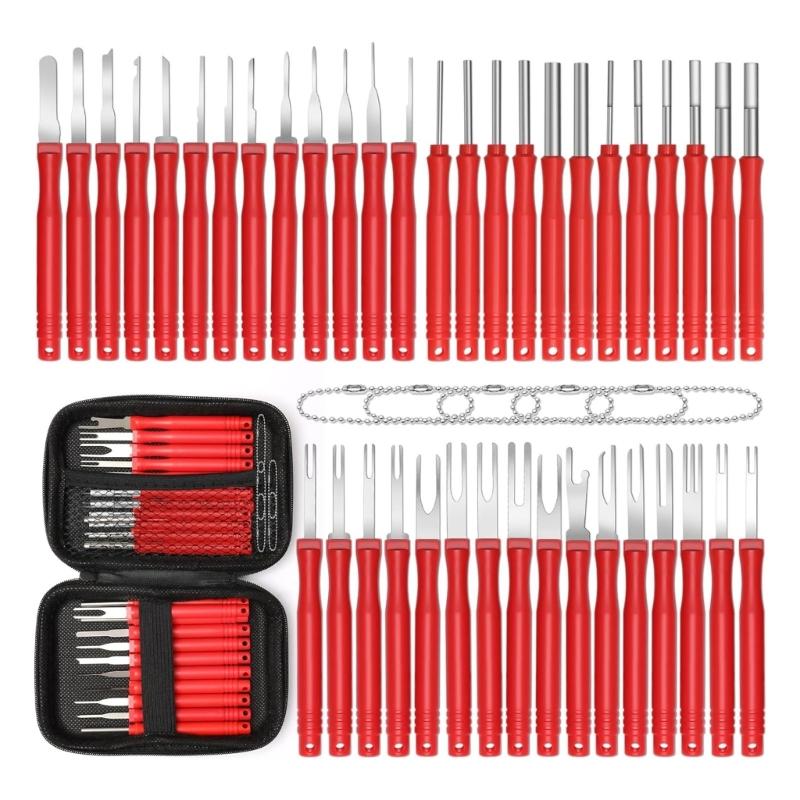

Universal Car Terminal Pin Extractor Separator Tool Set For Precise And Damage Proof Wire Disassembly красный