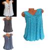 Women's Summer Loose Sleeveless Vest T Shirt Blouse With Elegant Boho Lace Design
