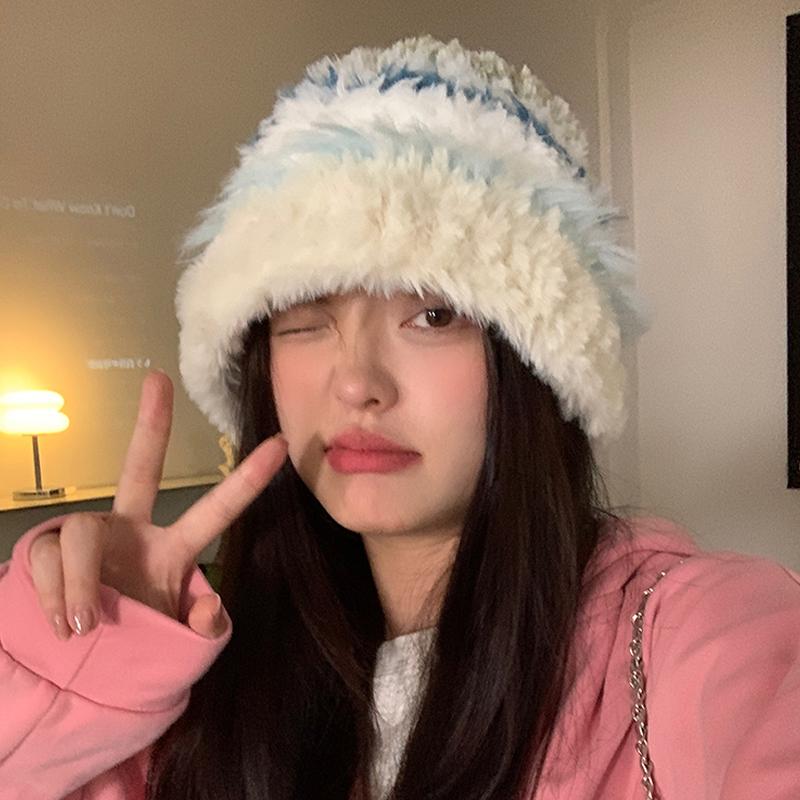 Autumn And Winter Plush Thick Cold-Proof Wool Hat Warm Ear Protection Knitted Hat For Women