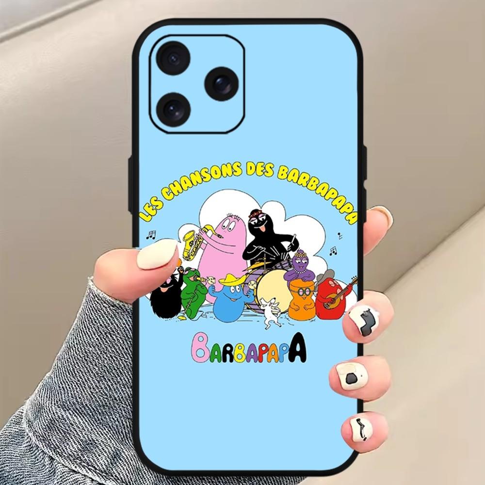 Cartoon Barbapapa Telefon Fall Für Samsung S20 S21 S22 S23 S24 Hinweis 20 4G 5G Plus Ultra Schwarz weiche Shell