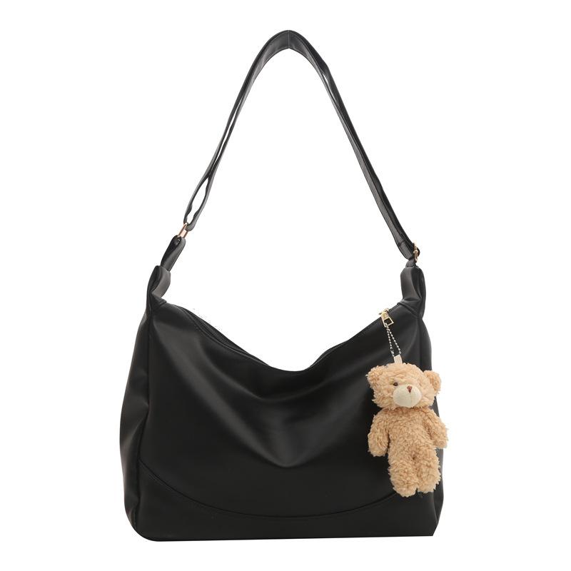 Large Capacity Fashionable and Simple Solid Color Shoulder Bag for Women's Spring New Korean Version of Underarm Bag Casual Dumpling Bag
