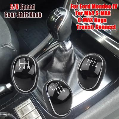 5/6 Speed MT Gear Shift Knob For Ford Mondeo Mk4 S-Max C-Max Focus Mk2 Mk3 Grand Kuga Shifter Lever Arm Headball Car Accessories