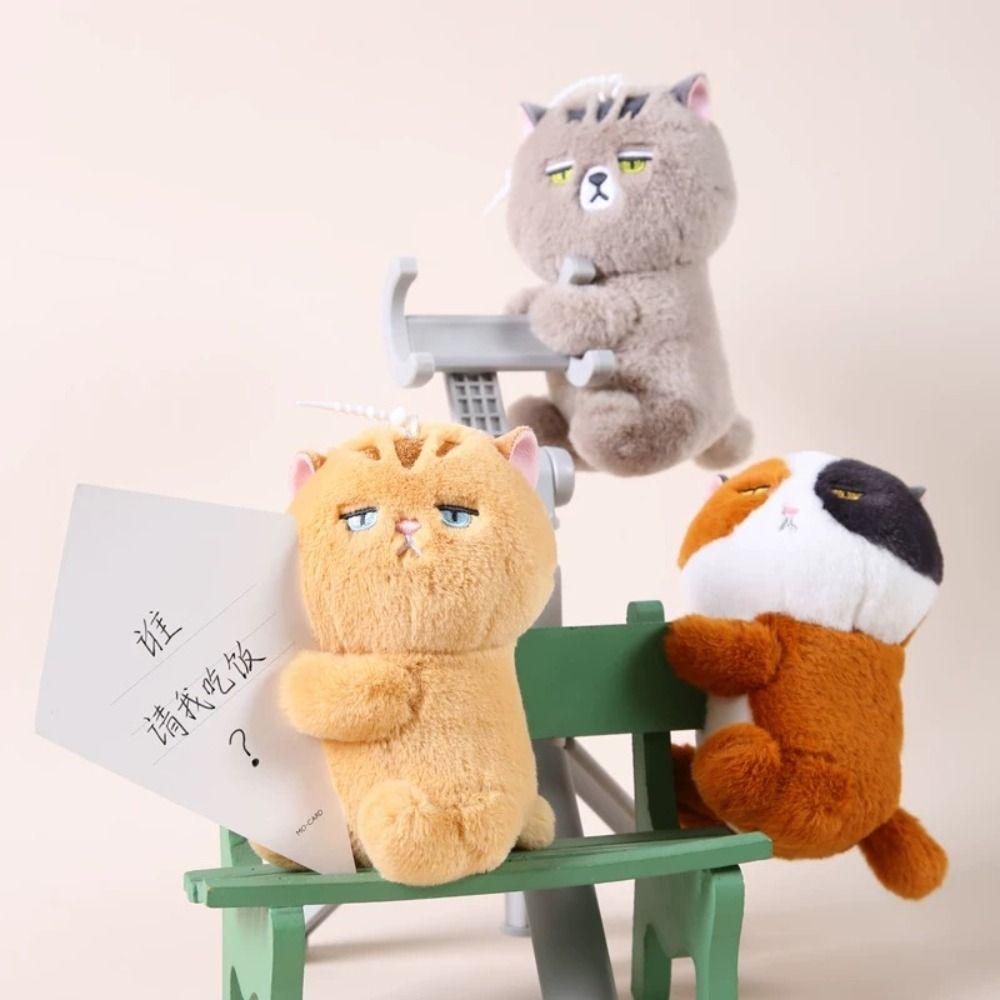 Cartoon Animal Cat Plush Pendant Soft Key Chain Cute Cartoon Clip Doll Toy  Birthday Gift