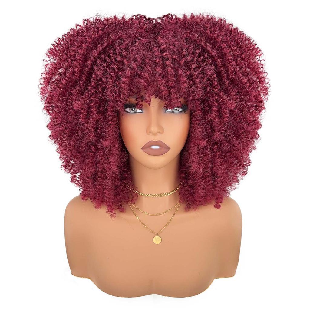 More Than 30 Types Of Micro Rolled European American Explosive Hair Wigs Covers African Small Rolls Fluffy Short Curly Kinky High-temperature Silk