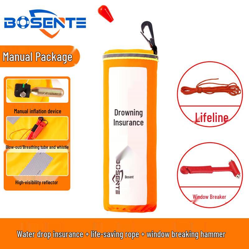 Bosente Car Emergency Escape Kit Rescue Rope (Manual) + Window Breaker