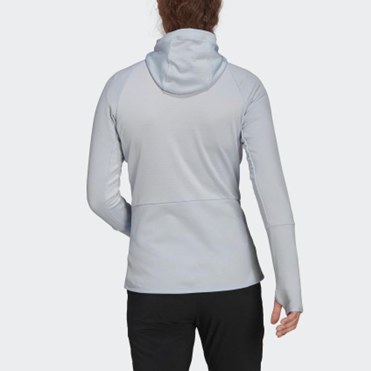 Adidas Terrex W Tx Flooce Hdj Reversible Outdoor Sports Hooded Jacket Women Jackets Light-Blue H51461