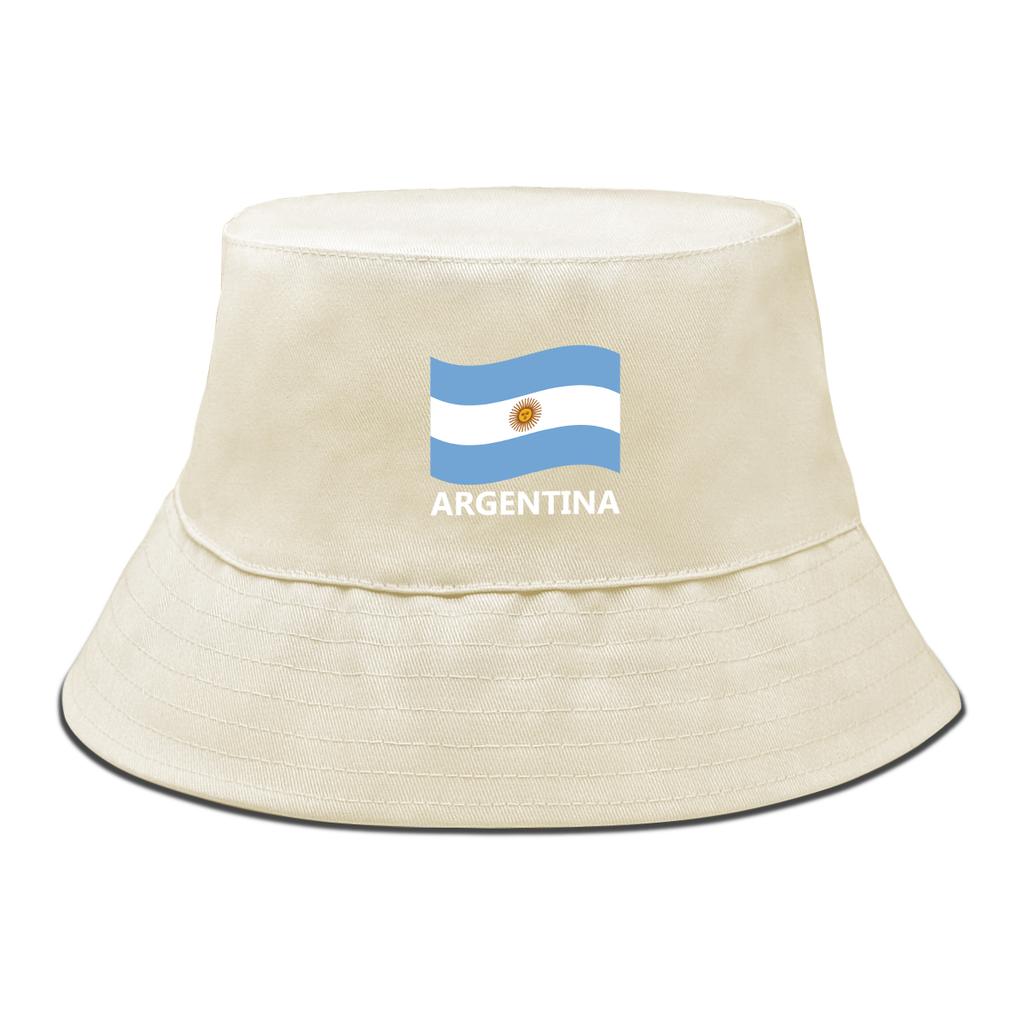 Argentina Flag Print Bucket Hat Solid Color Unisex Sun Hat Lightweight Hat For Man Cuff Bucket Hats Ideal Choice For Golf Summer