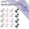4pcs 3/5 zipper heads cute bow pendants bags and clothes zipper heads colorful nylon pull tab resin zipper heads