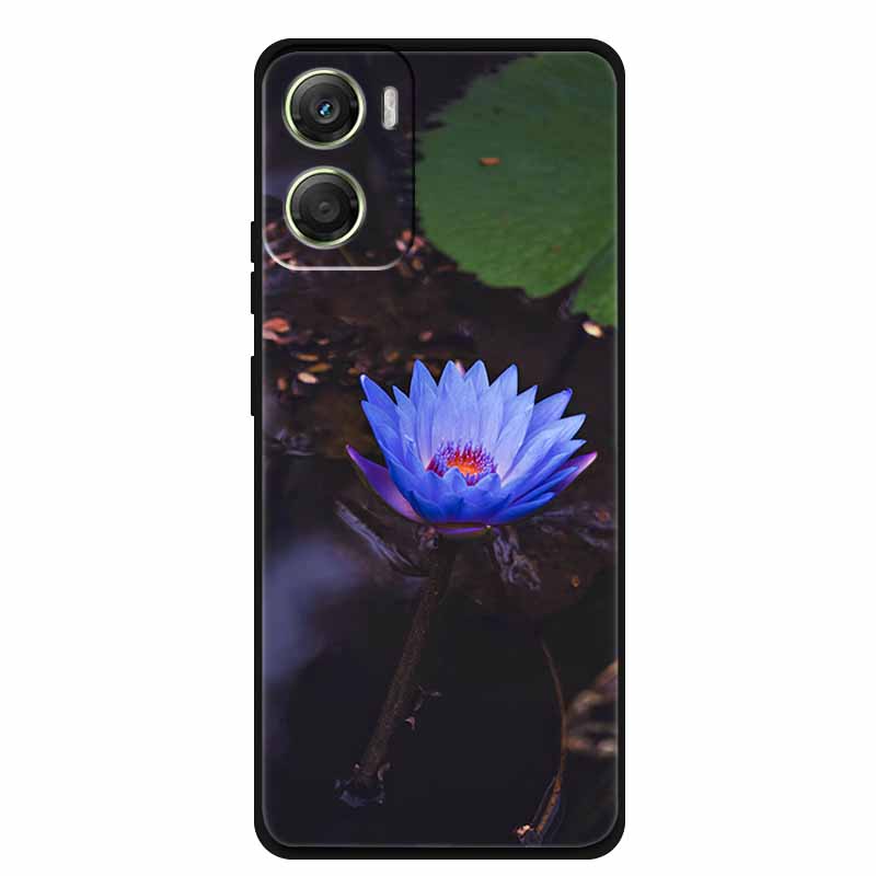Flowers Case For Motorola Moto G06 G 06 4G Soft Silicone Phone Cover Funda Black TPU Protective Bumper Back Fashion Coque Shell