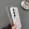 Applicable to Samsung S26plus magnetic mobile phone case transparent S25Ultra metal mirror anti-drop protective case s24