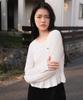 DEHEVE Frill Henley Neck Long Sleeve [Ivory]