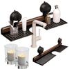 Walnut Finish Suction Cup Bathroom Shelf Wall Mount Shower Shelf Over Faucet Sink Rack  Bathroom