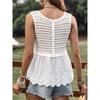 Small Summer European and American Knitted Crochet Hollow Butterfly Single-Breasted Patchwork Embroidered Widened Lace Vest Top