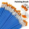 30/100Pcs Acrylic Painting Brushes Set Round Flat Hair Nylon Hair Paint Brush For Kid Artists Watercolor Oil Painting Brushes