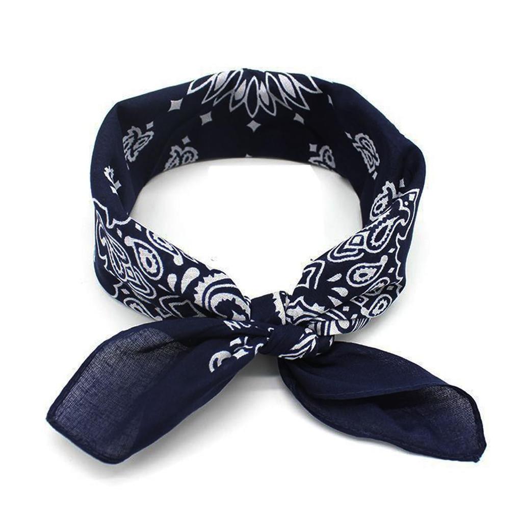 kakatrend bandana paisley 100% cotton navy blue adult bandana handkerchief cotton bandana unisex durag large size men's navy 55cm x 55cm
