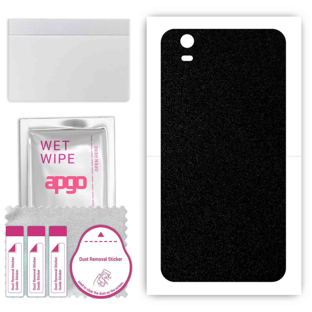 apgo Protective Skin Sticker for the Back Compatible with Kruger&Matz Move 6 Plus, Wrap Film, Foil, Vinyl - Pattern Matte Black