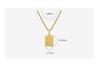 Qiong Yao Hip Hop 26-Letter Square Pendant Necklace, Clavicle Chain, 18K Gold Plated Titanium Steel.