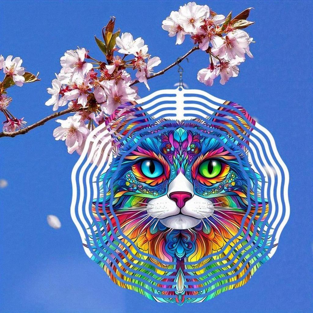 Durable Metal Wind Chime with 2D Rotating Seashell Design Colorful Reflective Outdoor Decor for Garden Patio Yard