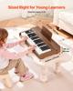 Kids Piano Keyboard, 37 Keys Wooden Digital Piano for Kids, Mini Music Educational Instrument Toy with Realistic Sound, Dual Power, Adjustable Volume