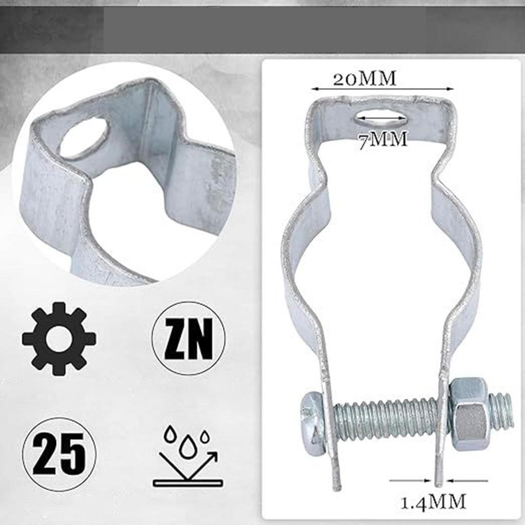 25Pcs Conduit Hangers with Nuts and Bolt Metal Threaded Rods Pipe Hanger Tube Hook Fixing Hardware Accessories