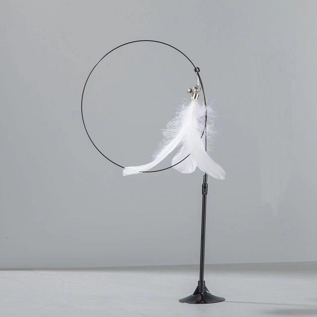 Powerful Suction Cups Since Hi Cat-teasing Stick Removable Can Be Hand-held Feather with Bell Long Rod Interaction