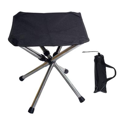 Outdoor Folding Stool Stainless Steel Portable Folding Picnic Camping Stool MIni Storage Fishing Chair Ultralight Furniture