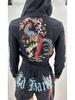 XH903 European & American Women's Spring/Summer 2024 Printed Fashion Casual Suit