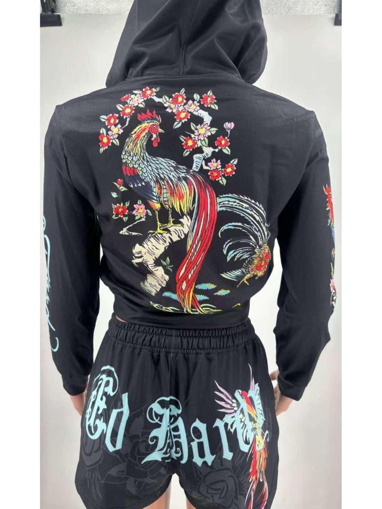 XH903 European & American Women's Spring/Summer 2024 Printed Fashion Casual Suit
