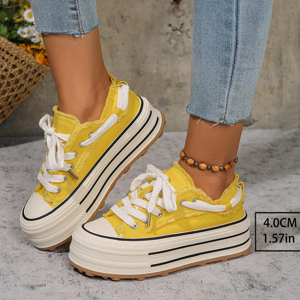 Fashion Women Casual Shoes Fashion Low Cut Lace-Up Leisure Sneakers Outdoor Comfortable Non-Slip Female Flats Trainers 36-42