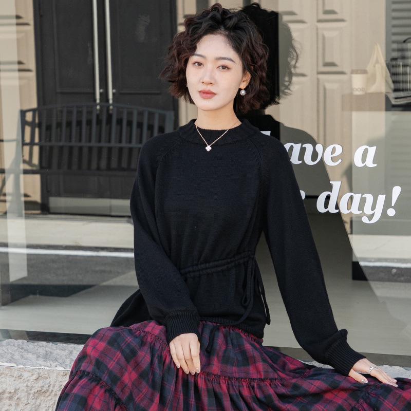 

2026 Spring Irregular Knit Top & Retro Skirt Set for Women L (recommended 100-125 jin)