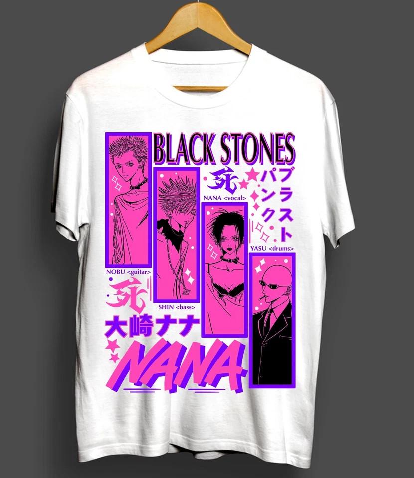 Футболка Нана Осаки Black Stones Girl Кавайная Манга Аниме Графическая Футболка Белая Унисекс Футболка XXL